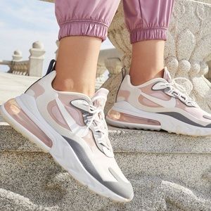 Nike Air Max 270 React in Plum/Chalk/Stone/Mauve color way